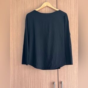 Black Long Sleeve Women's Top, large